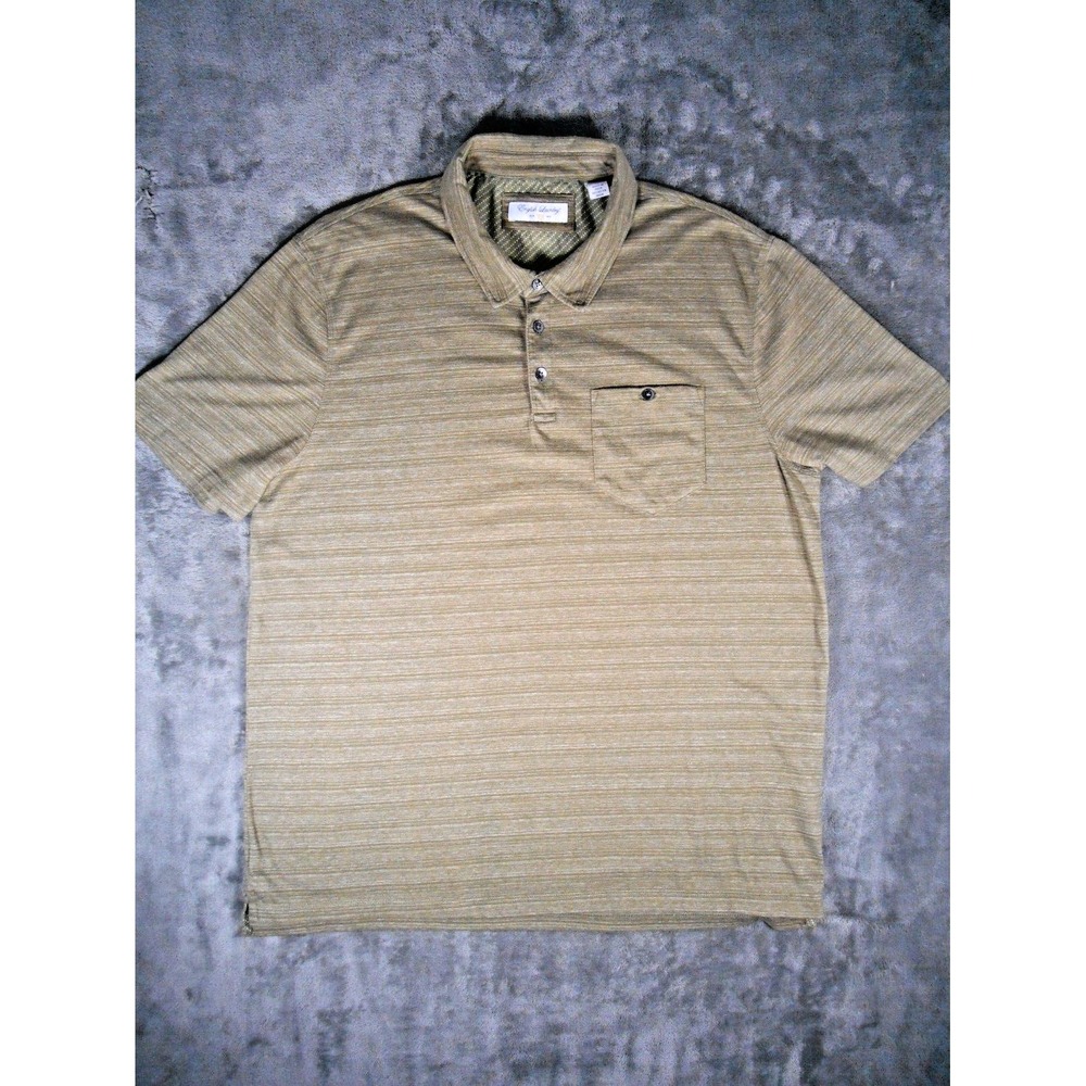 English‎ Laundry Mens Polo Size XL Green Short Sleeve Striped